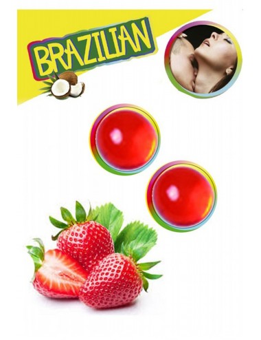 Boules de massage Brésiliennes fraise - BZ3851 - Huiles de massage - Secret Play