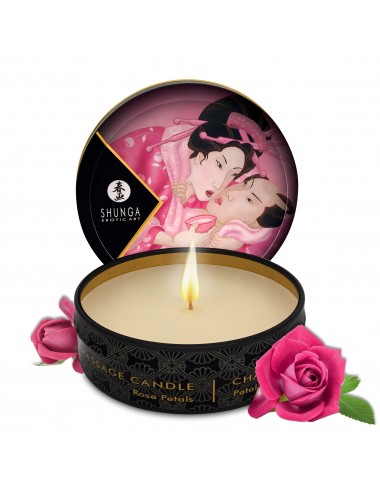 Mini bougie de massage érotique fleurie à la rose Shunga 30ml - CC864600 - Bougies de massage - Shunga