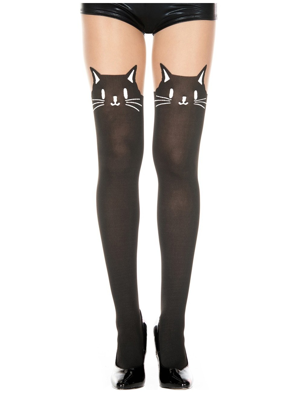 Lingerie - Collants - Collant semi opaque avec tête de chat fantaisie - MH7141BBE - Music Legs