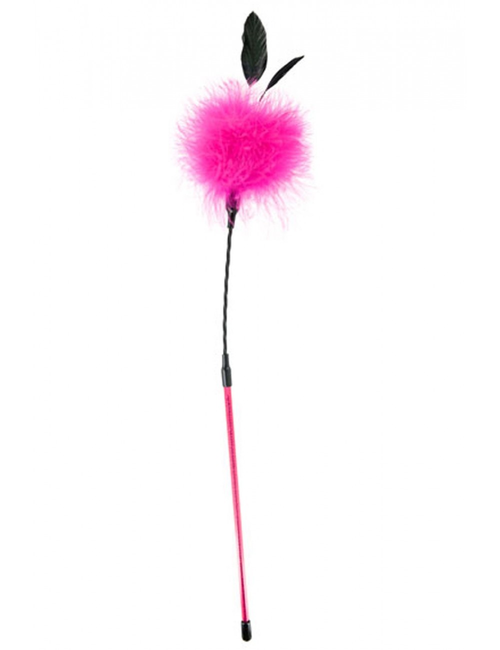 Sextoys - Fouets & Cravaches - Cravache pompon rose avec petites plumes - CC570079 - Sweet Caress