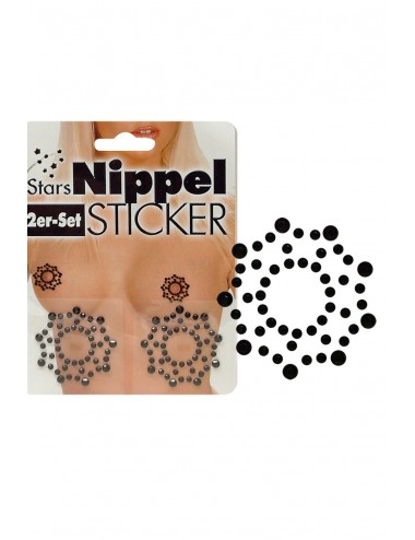 Lingerie - Nipples et accessoires - Nipples noirs adhésifs réutilisables avec points - FS7708760000 - FunSex