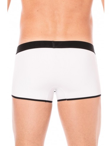 Mini-Pants blanc échancré avec zip - LM2003-68WHT