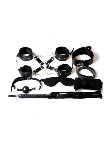 Sextoys - Jeux coquins - Kit complet Secret Bondage noire ensemble BDSM 8 pièces 6148k - Secret Play
