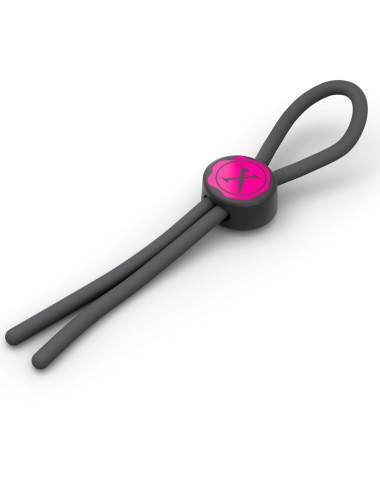 Sextoys - Anneaux, Cockring & Gaines - Cockring avec un lasso en silicon Ajustable noire - DO-3747 - Dorcel