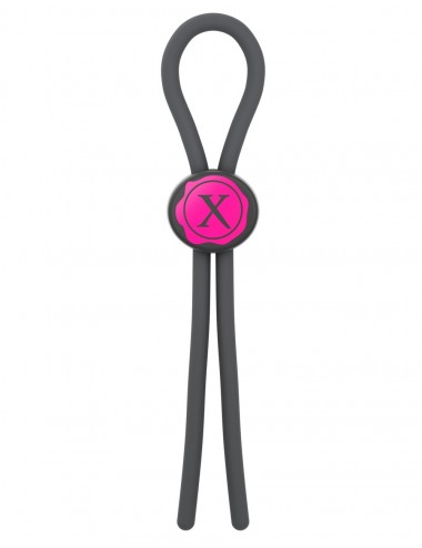 Sextoys - Anneaux, Cockring & Gaines - Cockring avec un lasso en silicon Ajustable noire - DO-3747 - Dorcel