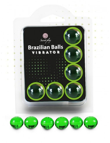 Pot de 6 boules Brésiliennes de massage érotiques effet vibrant - BZ35912 - Huiles de massage - Secret Play