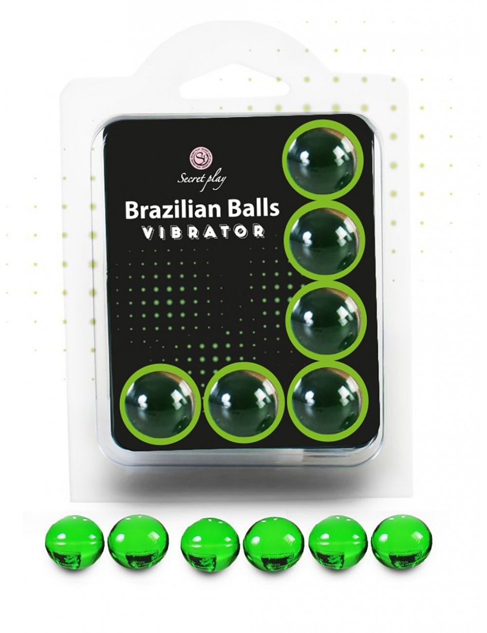 Pot de 6 boules Brésiliennes de massage érotiques effet vibrant - BZ35912 - Huiles de massage - Secret Play