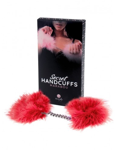 Sextoys - Menottes & accessoires - Menotte douce et légère avec plume marabou rouge - SP4152 - Secret Play