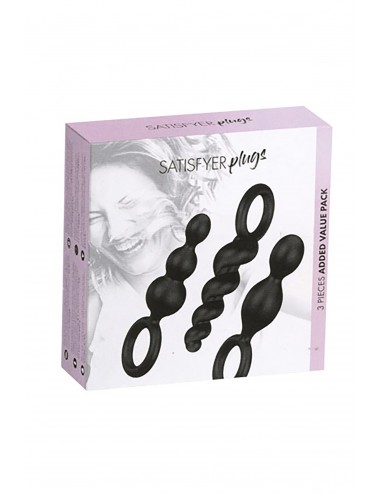 Sextoys - Plugs - Coffret 3 plugs Satisfyer Plugs Noir - CC597159 - Satisfyer