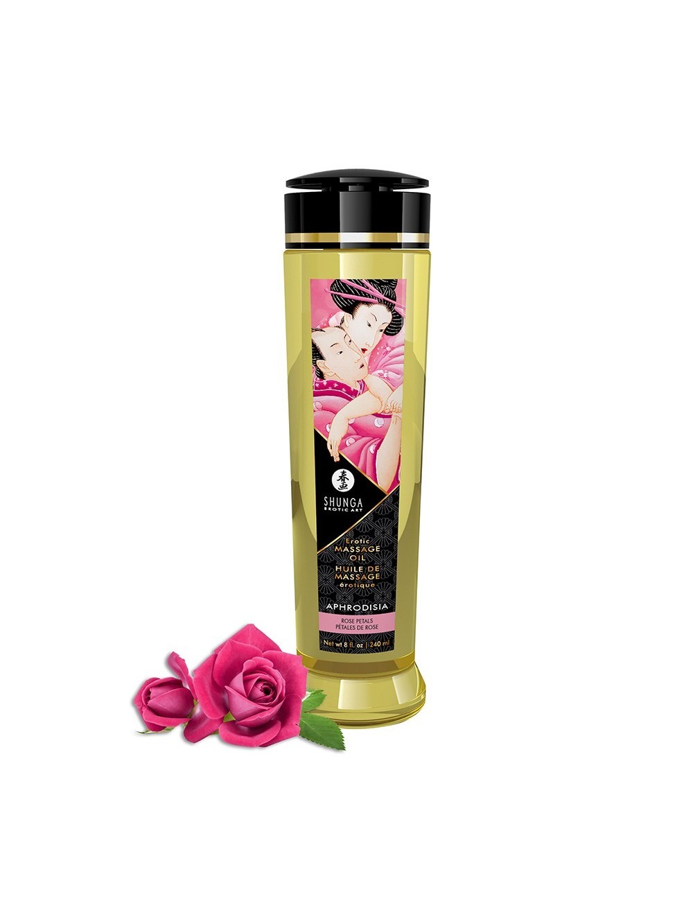 Huile de massage aphrodisiaque à la rose 240ml - CC1200 - Huiles de massage - Shunga