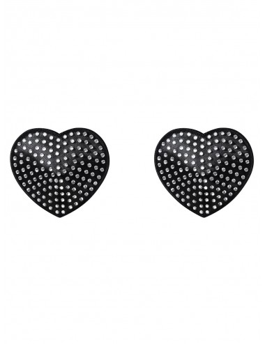 Lingerie - Nipples et accessoires - Cache-tétons noire avec charmants petits cristaux A750 - OB-5513 - Obsessive