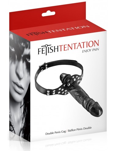 Sextoys - Bondage - SM - Bâillon double gode noir Fetish Tentation - CC6060300010 - Fetish Tentation