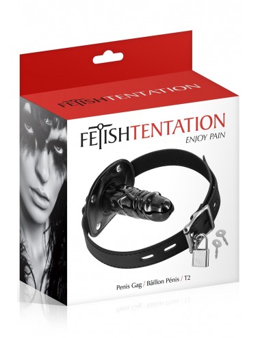 Sextoys - Bondage - SM - Bâillon avec gode long entrant tour de cou réglable - CC6060282010 - Fetish Tentation