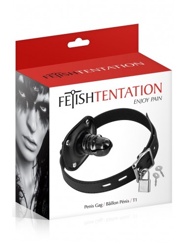 Sextoys - Bondage - SM - Bâillon avec mini gode entrant tour de cou réglable- CC6060281010 - Fetish Tentation