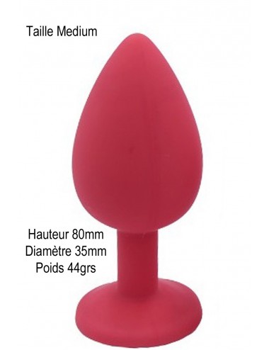Sextoys - Godes & Plugs - Plug rouge bijou cristal taille Medium - DB-RY068CRED - Dreamy Toys