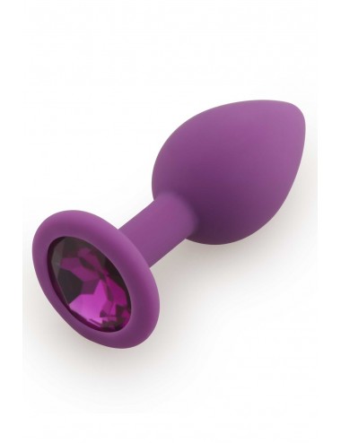 Sextoys - Godes & Plugs - Plug violet Large en silicone médical avec bijou à facettes - Dreamy Toys