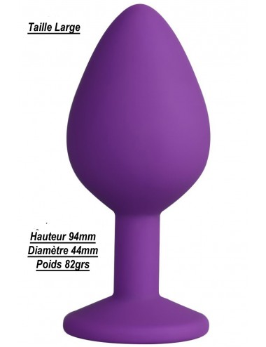 Sextoys - Godes & Plugs - Plug violet Large en silicone médical avec bijou à facettes - Dreamy Toys