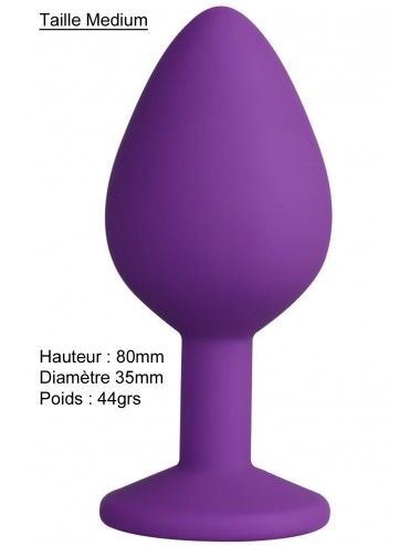 Sextoys - Godes & Plugs - Plug violet Medium en silicone médical avec bijou à facettes - Dreamy Toys