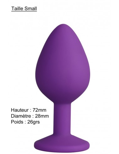 Sextoys - Godes & Plugs - Plug violet Small en silicone médical avec bijou à facettes - Dreamy Toys