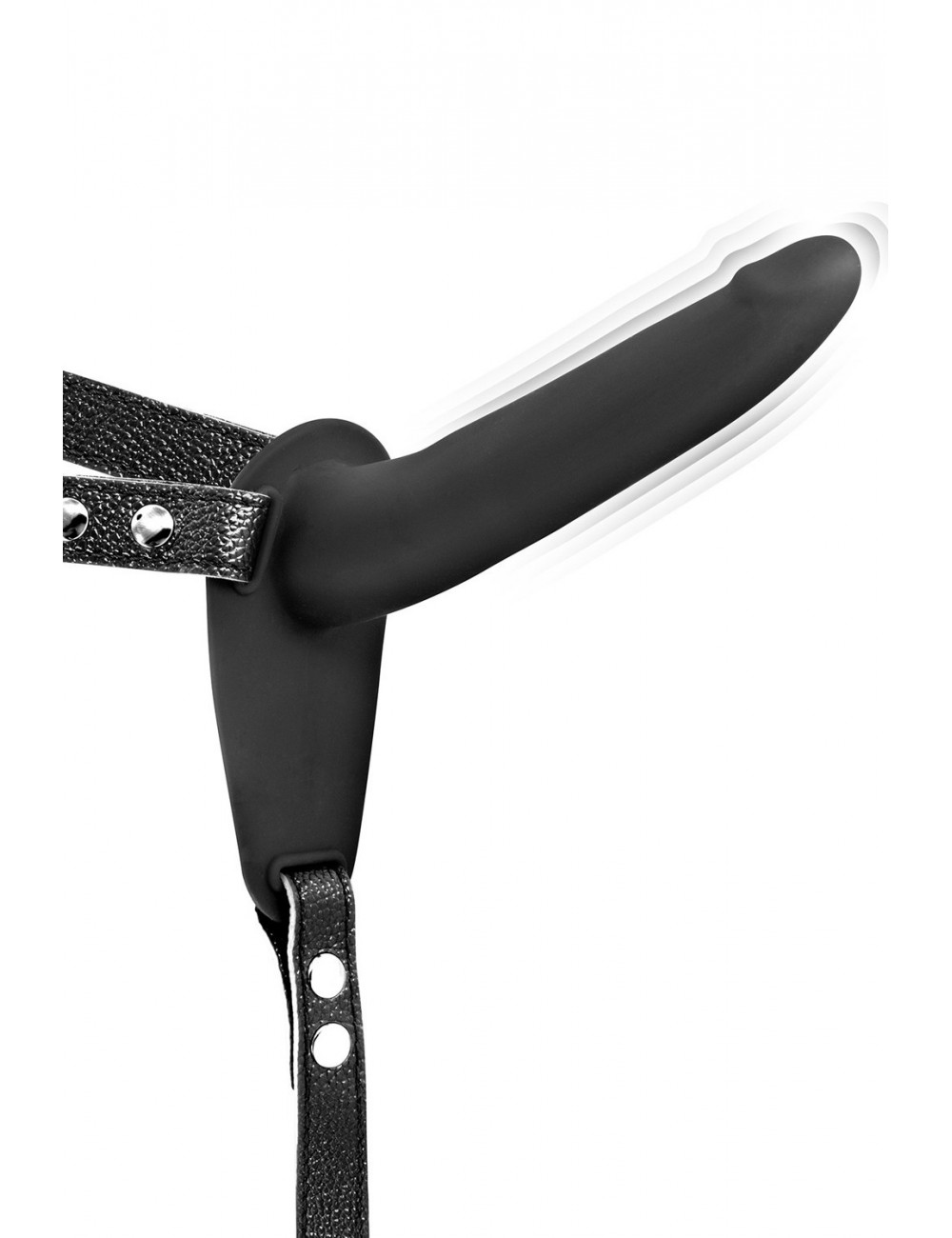 Sextoys - Godes & Plugs - Gode ceinture vibrant noire avec harnais simili cuir USB - CC5310030010 - Fetish Tentation