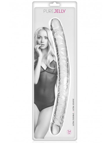 Sextoys - Double Dong - Double dong transparente jelly cristal très flexible 34cm - CC5701341130 - Pure Jelly