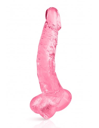 Sextoys - Godes & Plugs - Gode jelly courbe rose ventouse taille XL 22cm - CC570133 - Pure Jelly