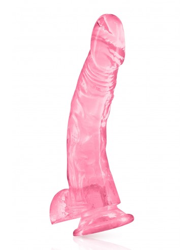 Sextoys - Godes & Plugs - Gode jelly courbe rose ventouse taille XL 22cm - CC570133 - Pure Jelly