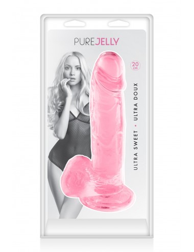 Sextoys - Godes & Plugs - Gode jelly rose ventouse taille L 20cm - CC570131 - Pure Jelly
