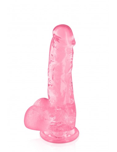 Sextoys - Godes & Plugs - Gode jelly rose avec testicules et ventouse taille M 17.5cm - CC570130 - Pure Jelly
