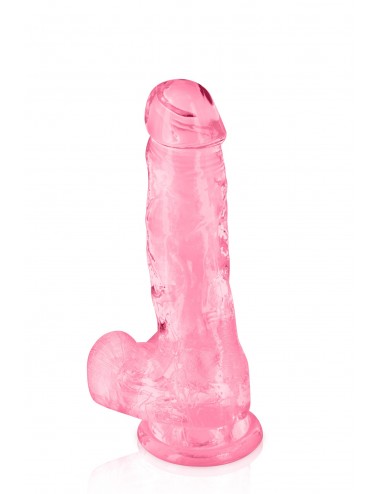 Sextoys - Godes & Plugs - Gode jelly rose avec testicules et ventouse taille M 17.5cm - CC570130 - Pure Jelly