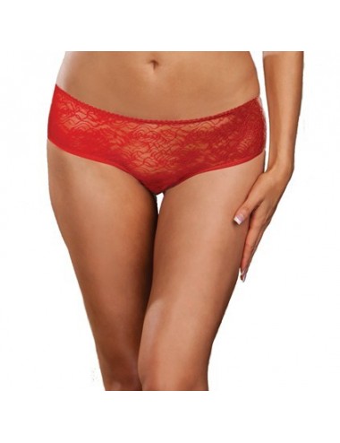 Panty taille basse, ouvert, fronces au dos - DG1300XRED