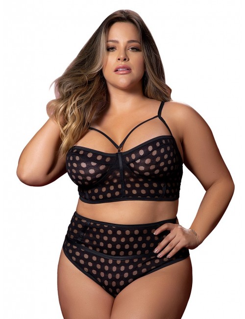 Ensemble 2 pièces noir grande taille - MAL2631XBLK