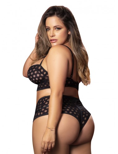 Ensemble 2 pièces noir grande taille - MAL2631XBLK