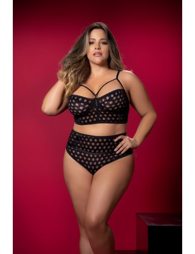 Ensemble 2 pièces noir grande taille - MAL2631XBLK