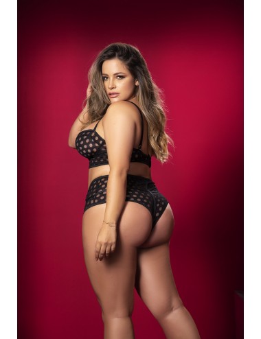 Ensemble 2 pièces noir grande taille - MAL2631XBLK