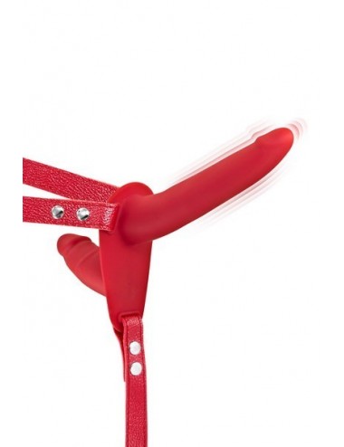 Sextoys - Godes & Plugs - Double gode ceinture rouge vibrant - CC5310020030 - Fetish Tentation