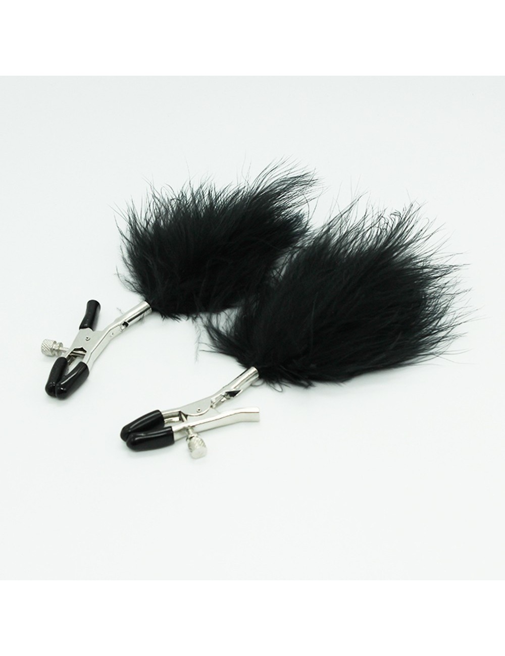 Sextoys - Bondage - SM - Pinces à seins avec plumes noires - 202401031 - Dreamy Fetish