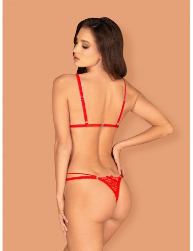 Lingerie - Bodys - Body en dentelle rouge légèrement transparente et des bretelle Lovlea - Obsessive