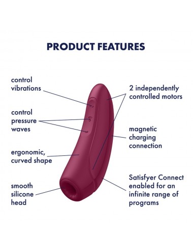 Sextoys - Masturbateurs & Stimulateurs - Stimulateur clitoridien connecté bordeaux Curvy 1 Satisfayer - CC5972390214 - Satisfyer