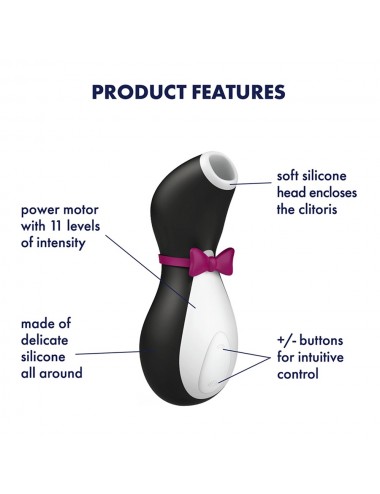 Sextoys - Masturbateurs & Stimulateurs - Stimulateur clitoris Satisfyer Penguin avec 11 modes de succions - CC597124 - Satisfyer