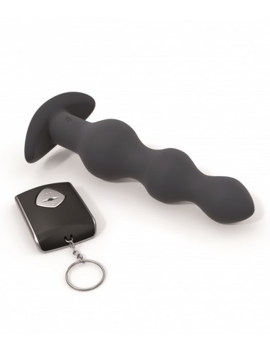 Sextoys - Plugs - Chaine Anale Deep Secret M couleur Noir avec vibrations - Dorcel