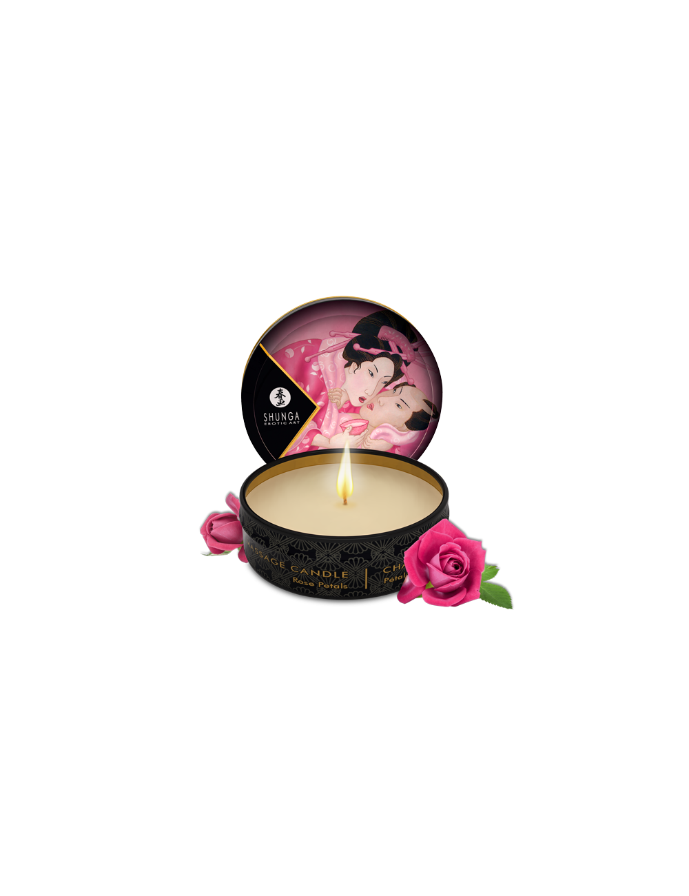 Mini bougie de massage Aphrodisia - Pétales de rose - Bougies de massage - Shunga