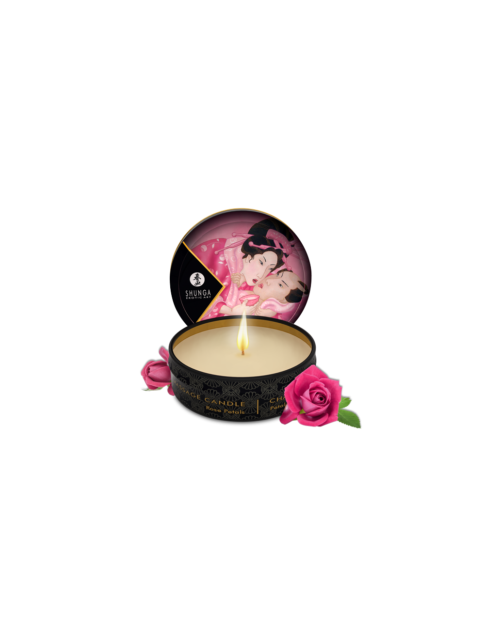 Mini bougie de massage Aphrodisia - Pétales de rose - Bougies de massage - Shunga Mini bougie de massage Aphrodisia - Pétales de rose - Bougies de massage - Shunga