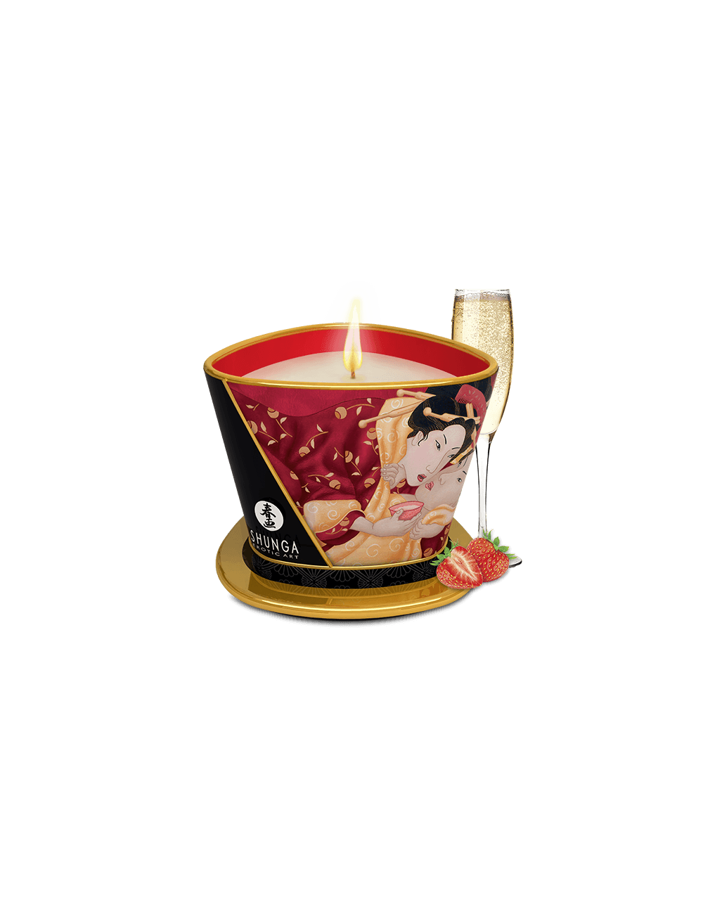 Bougie de massage lueur et caresses Romance Fraise pétillante - Bougies de massage - Shunga Bougie de massage lueur et caresses Romance Fraise pétillante - Bougies de massage - Shunga