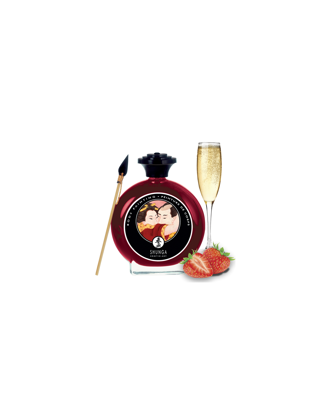 Peinture de corps embrassable Vin pétillant à la fraise - Peintures de Corps - Shunga
