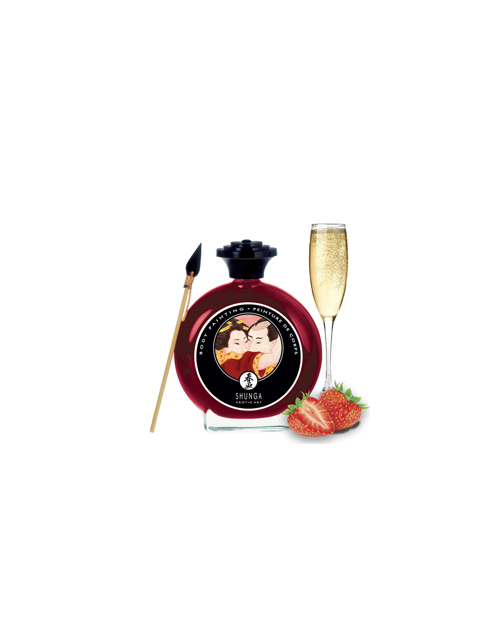 Peinture de corps embrassable Vin pétillant à la fraise - Peintures de Corps - Shunga Peinture de corps embrassable Vin pétillant à la fraise - Peintures de Corps - Shunga