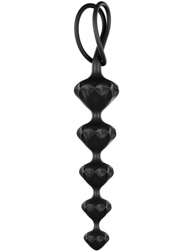 Sextoys - Godes & Plugs - Chaînes Anales noire 2 pièces en silicone doux Beads Satisfyer SA-00051 - Satisfyer