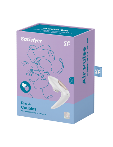 Stimulateur vibromasseur Satisfyer Pro 4 Couples - Blanc  Or rose