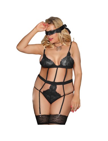 Lingerie - Ensembles de lingerie - Ensemble de lingerie 3 pièces en dentelle semi-transparente et de lacets - d-220711 - Subb...