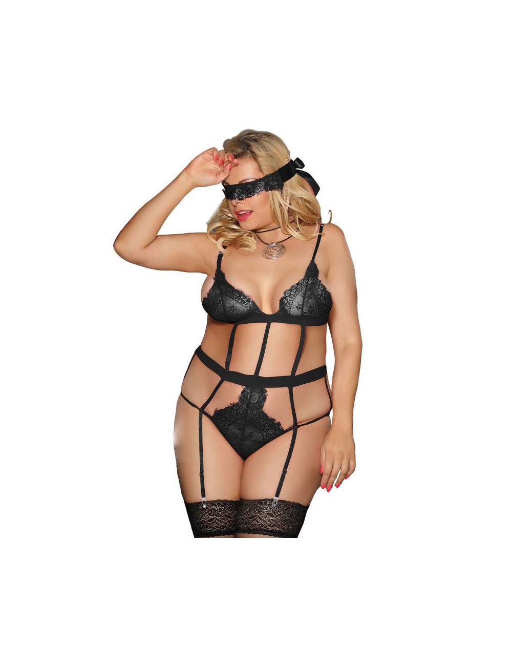 Lingerie - Ensembles de lingerie - Ensemble de lingerie 3 pièces en dentelle semi-transparente et de lacets - d-220711 - Subb... Lingerie - Ensembles de lingerie - Ensemble de lingerie 3 pièces en dentelle semi-transparente et de lacets - d-220711 - Subb...